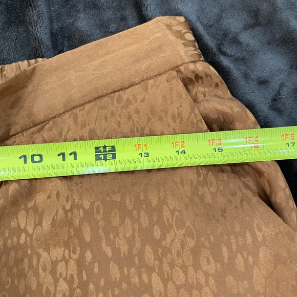 A.L.C Silk Jameson Bronze Animal Print Cropped Culotte Trouser Size 0 - Picture 6 of 13